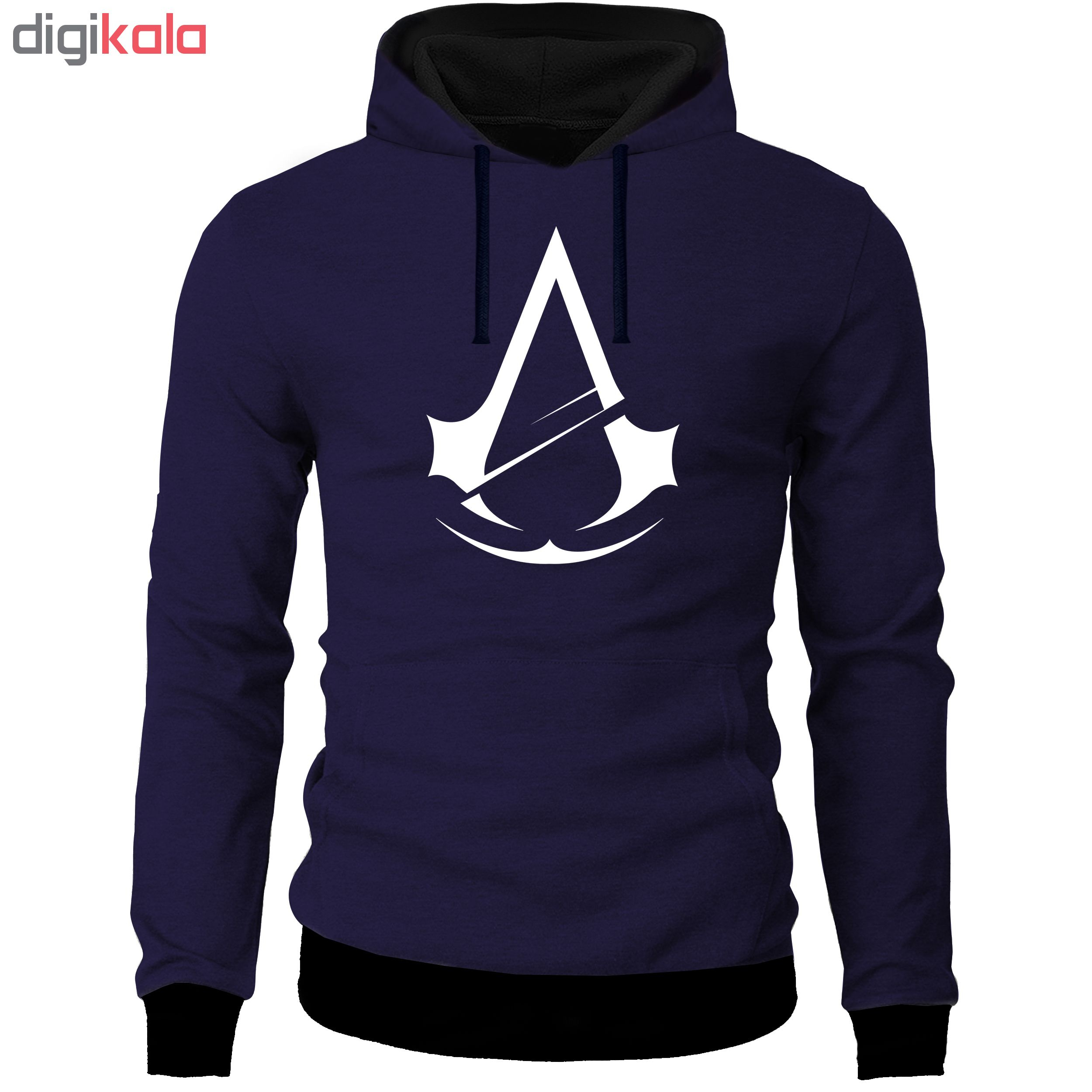 هودی مردانه طرح Assassin's Creed کد B06 رنگ آبی نفتی