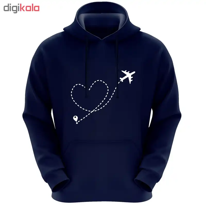 هودی زنانه طرح هواپیما کد F127 رنگ سرمه ای