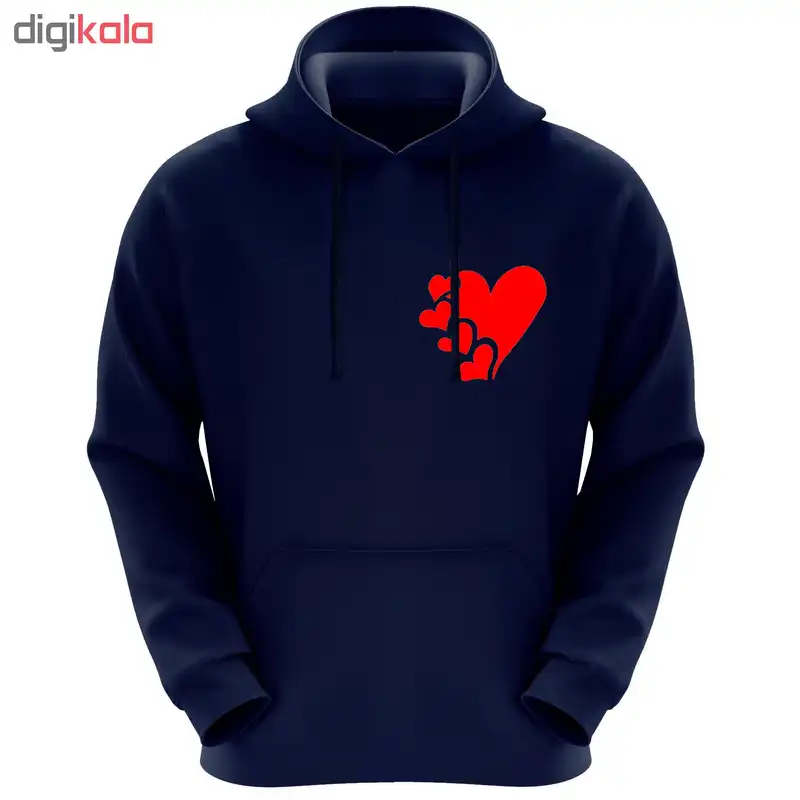 هودی زنانه طرح قلب کد FG129 رنگ سرمه ای