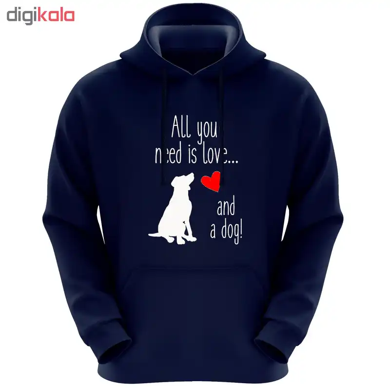 هودی زنانه طرح سگ کد F133 رنگ سرمه ای