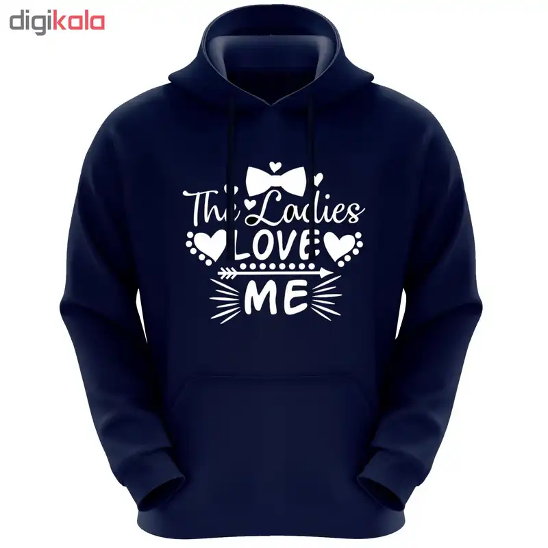 هودی زنانه طرح love me کد F134 رنگ سرمه ای