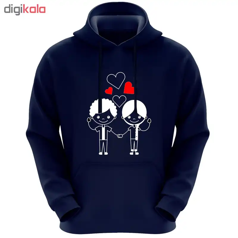 هودی زنانه طرح عشق کد F137 رنگ سرمه ای