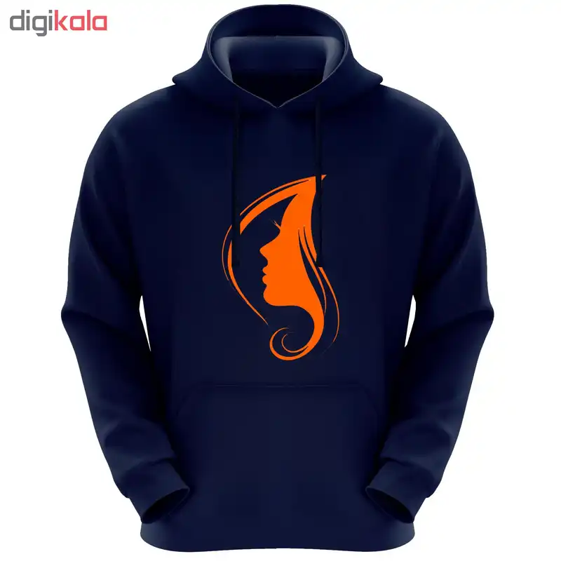 هودی زنانه طرح دختر کد FN148 رنگ سرمه ای