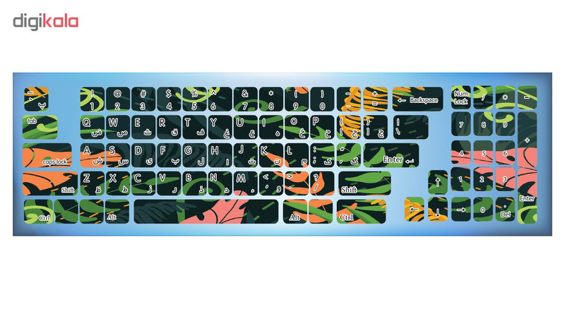 برچسب حروف فارسی کیبورد طرح رنگی کد DG-120