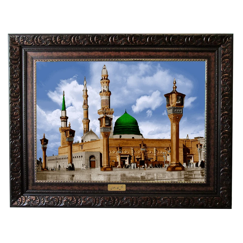 تابلو فرش ماشینی نقش نگار رضوی طرح مسجد النبی کد 531B