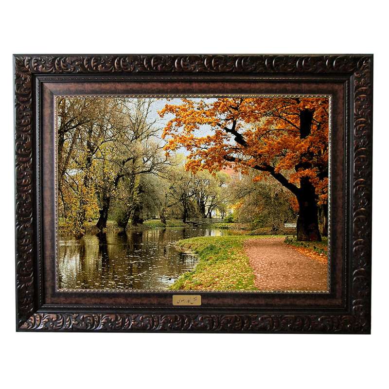 تابلو فرش ماشینی نقش نگار رضوی طرح کوچه باغ کد 521B