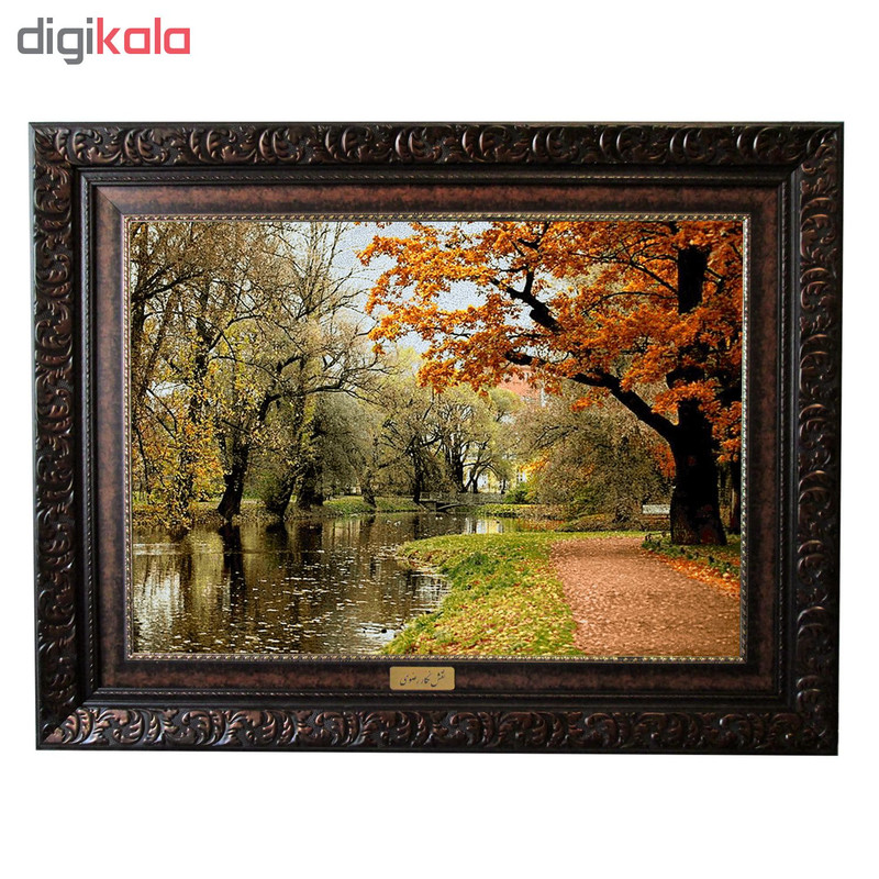 تابلو فرش ماشینی نقش نگار رضوی طرح کوچه باغ کد 521B
