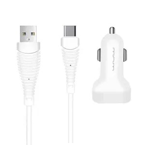 شارژر فندکی دبلیو یو دبلیو مدل T21 به همراه کابل  تبدیل microUSB