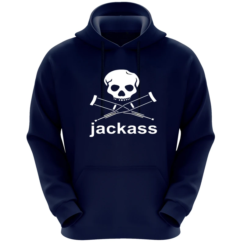 هودی مردانه طرح JACKASS کد K232 رنگ سرمه ای