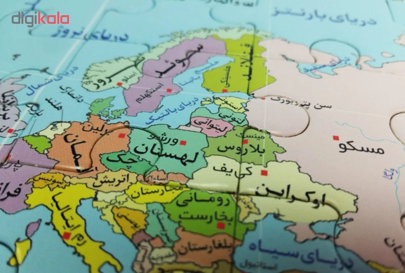 عکس شماره 4 : پازل 77 تکه یاس بهشت مدل نقشه آموزشی کشورهای جهان