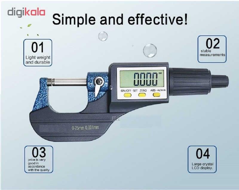 میکرومتر دیجیتالی مدل MQ- 5 گستره 0-25 میلیمتر