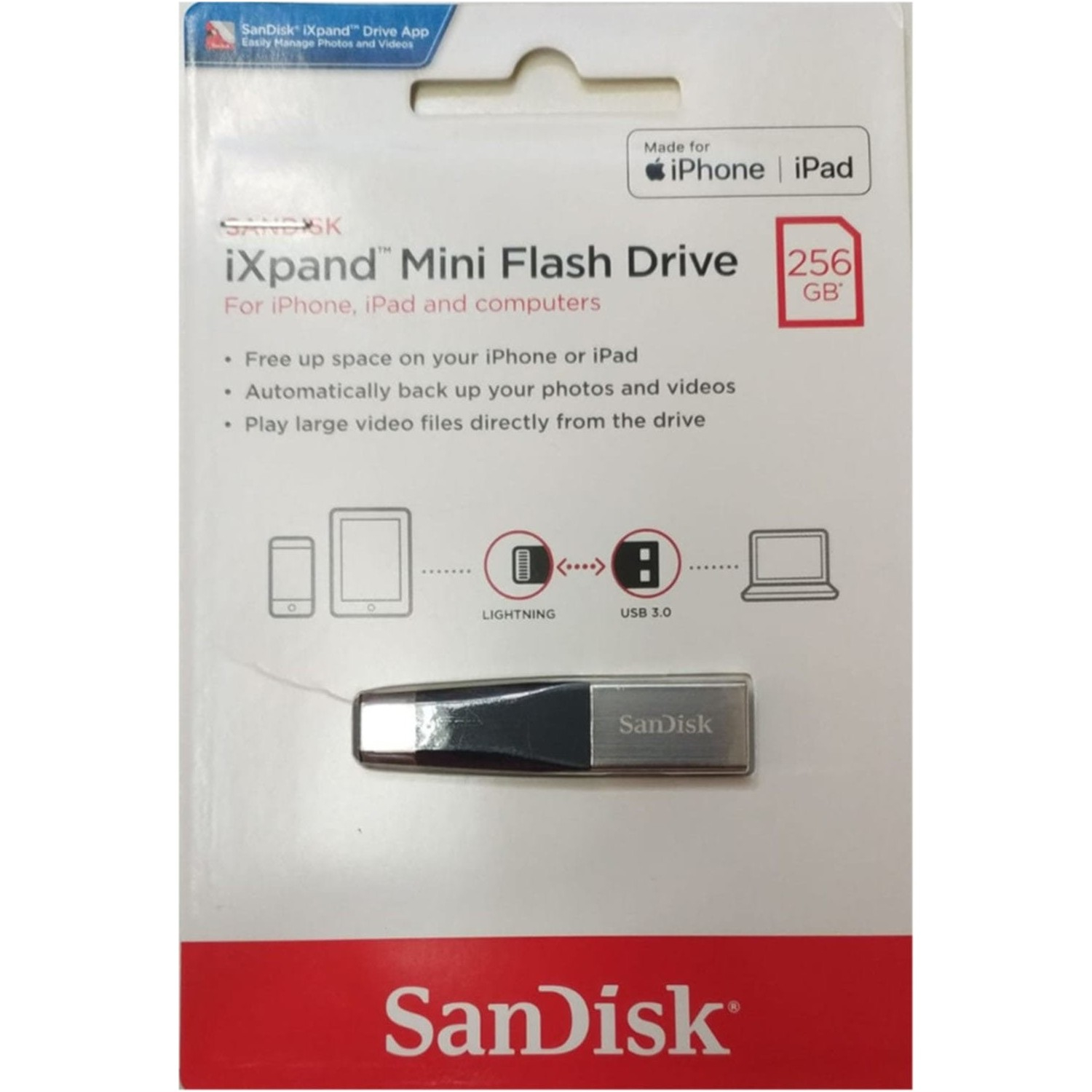 فلش مموری سن دیسک مدل iXpand Mini ظرفیت 256 گیگابایت