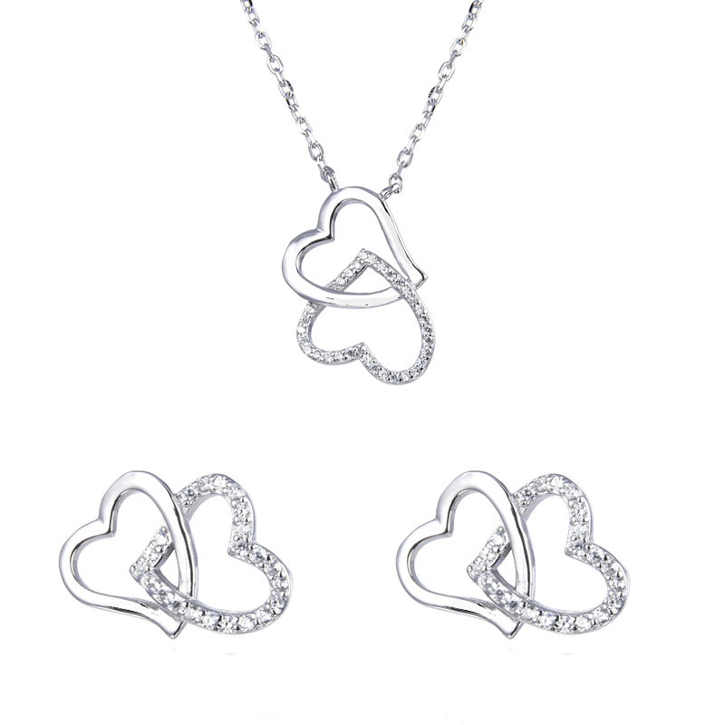 نیم ست نقره زنانه شهر جواهر کد SJ-DS001