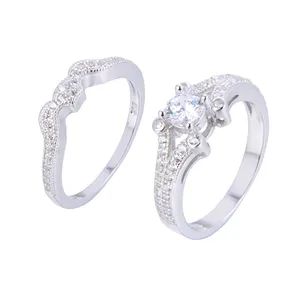 انگشتر نقره زنانه شهر جواهر کد SJ-EIR013 مجموعه 2 عددی