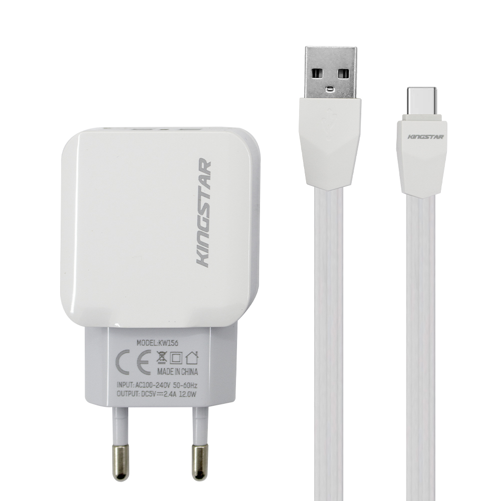 شارژر دیواری کینگ استار مدل K202 C به همراه کابل تبدیل USB-C