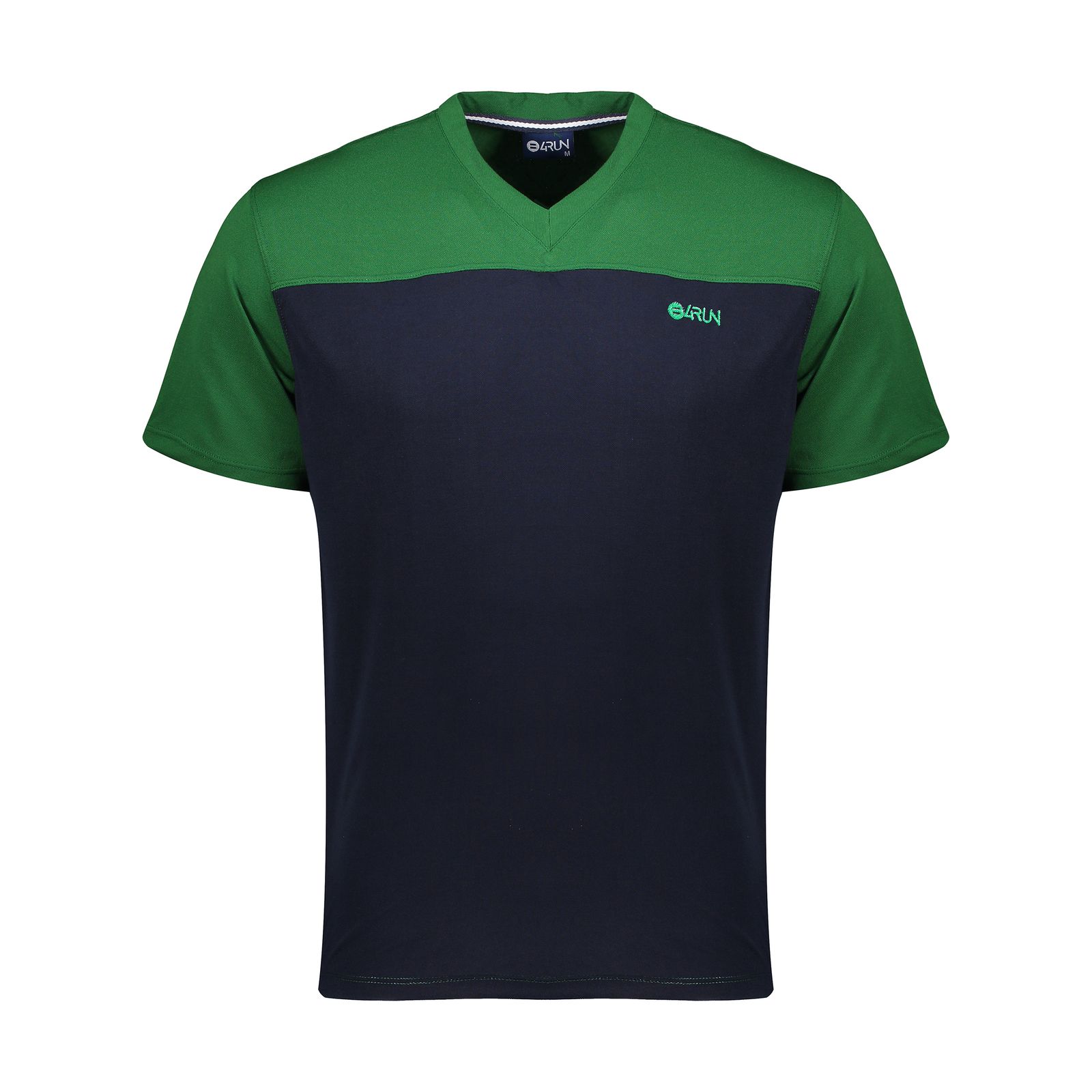 تی شرت ورزشی مردانه بی فور ران مدل 980317-4359 - سبز - سرمه ای - 1