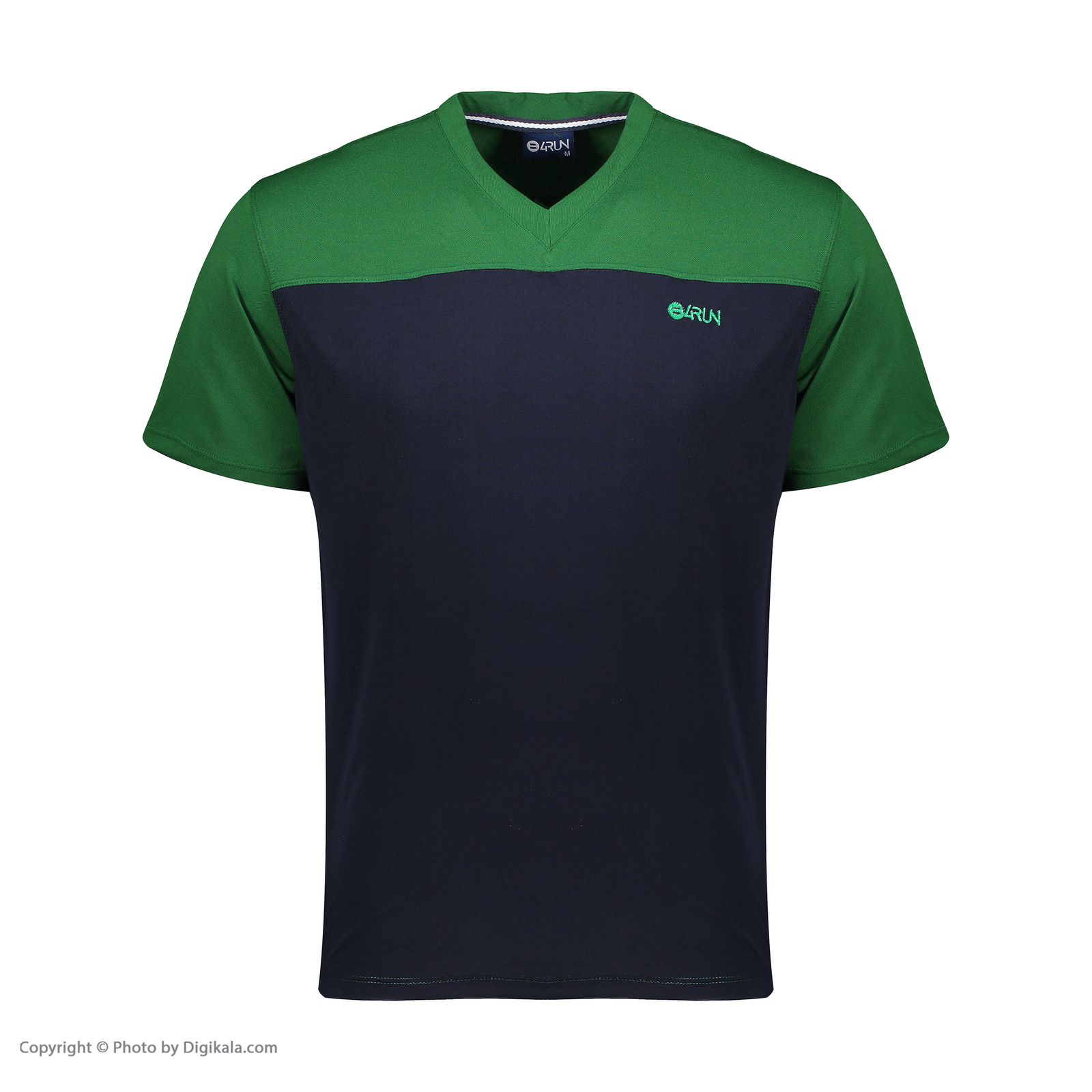 تی شرت ورزشی مردانه بی فور ران مدل 980317-4359 - سبز - سرمه ای - 2