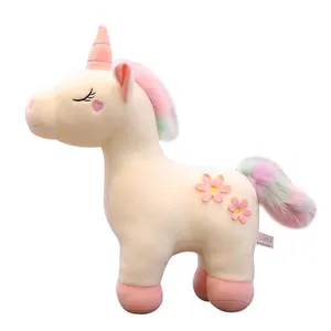 عروسک طرح اسب تک شاخ مدل Flower Unicorn ارتفاع 30 سانتی متر