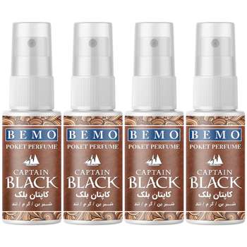 عطر جیبی مردانه بمو مدل CAPTAIN BLACK حجم 20 میلی لیتر بسته 4 عددی