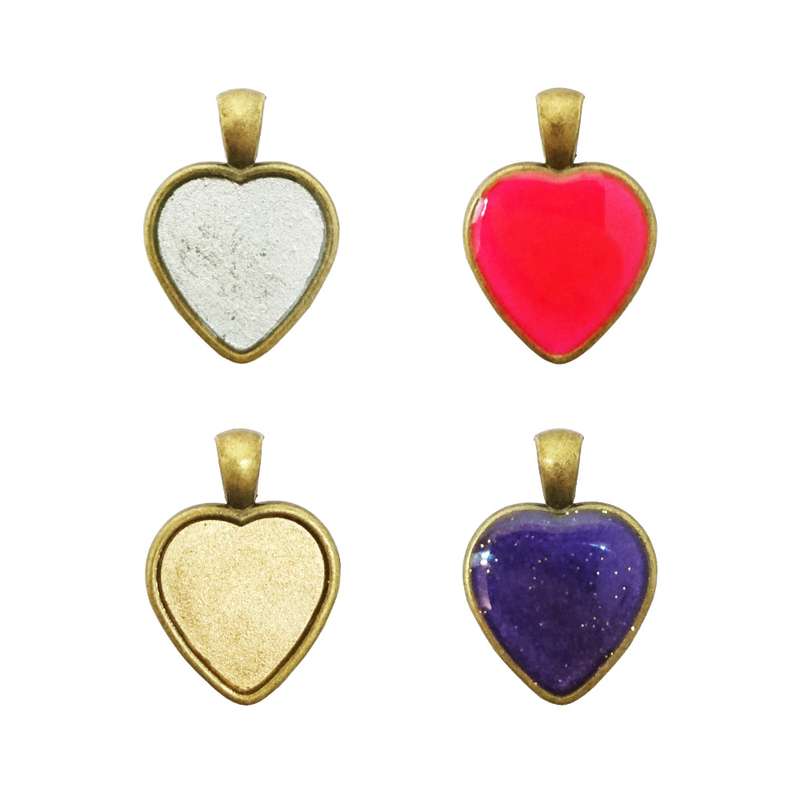 آویز گردنبند دخترانه طرح قلب مدل BO0007 مجموعه 4 عددی