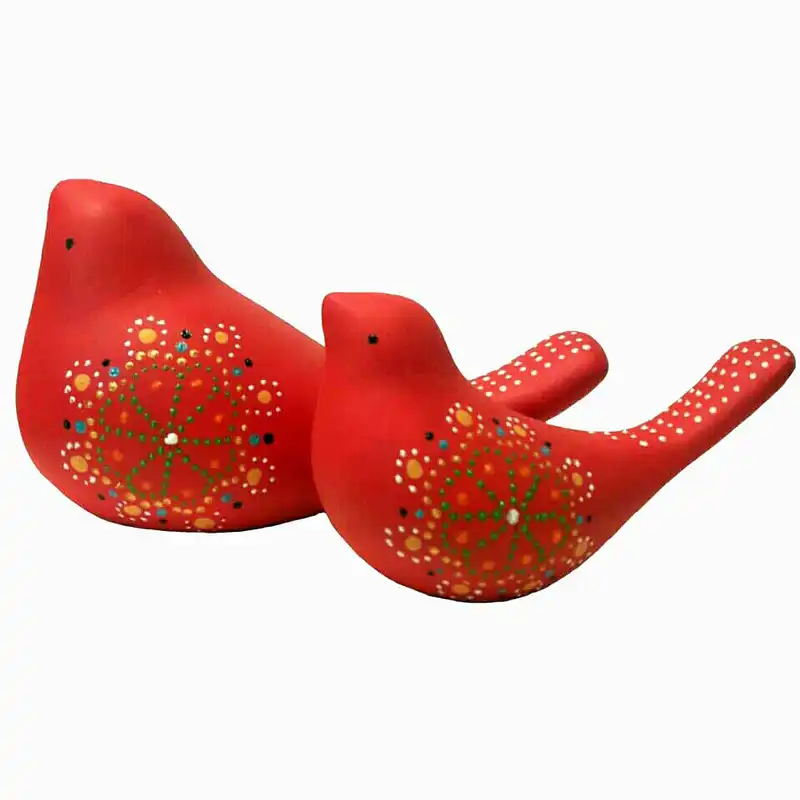 مجسمه سفالی مدل پرنده کد ۲۴۵۳۹۷۴ مجموعه ۲ عددی