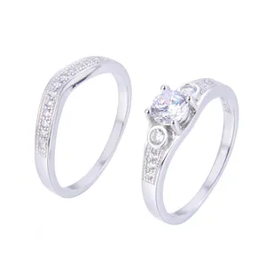 انگشنر نقره زنانه شهر جواهر SJ-EIR014 مجموعه 2 عددی