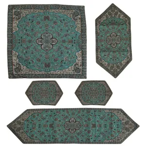 رومیزی ترمه سنتی یزد مدل T3_87 مجوعه 5 عددی
