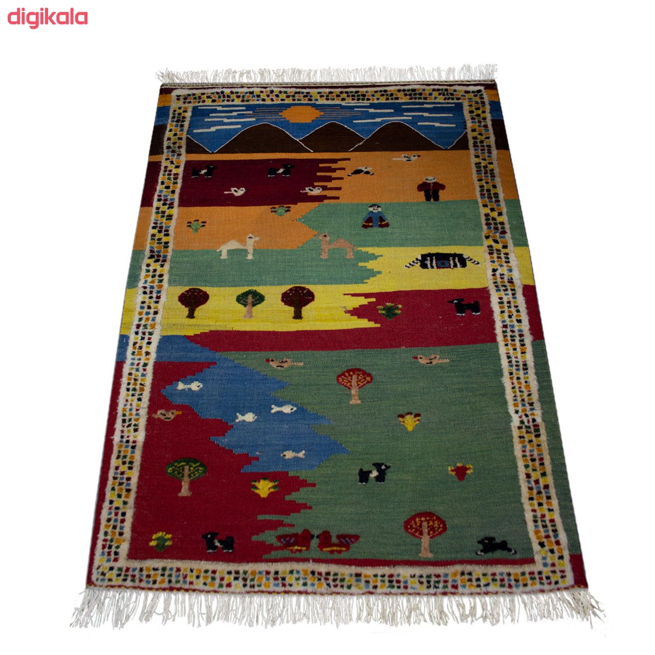 گلیم دستبافت یک و نیم متری کد 980798 main 1 1