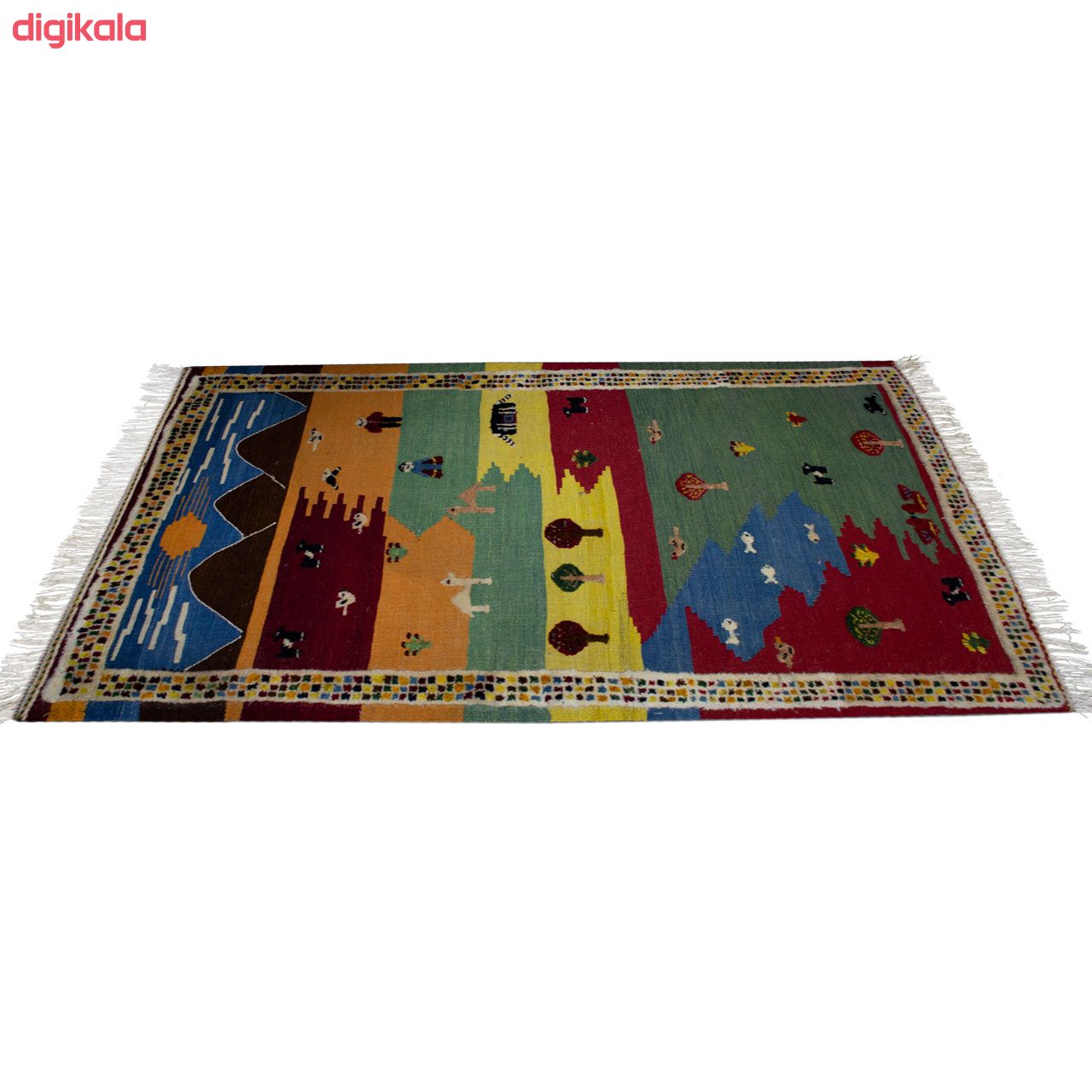 گلیم دستبافت یک و نیم متری کد 980798 main 1 2