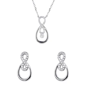 نیم ست نقره زنانه شهر جواهر کد SJ-DS004