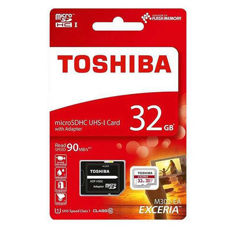 کارت حافظه microSDHC توشیبا مدل EXCERIA M302-EA کلاس 10 استاندارد UHS-I U3 سرعت 90MBps ظرفیت 32 گیگابایت به همراه آداپتور SD