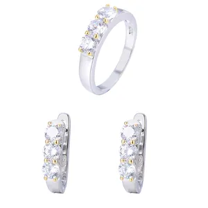 نیم ست نقره زنانه شهر جواهر کد SJ-EIS002