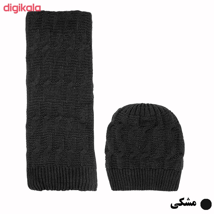 ست کلاه و شال گردن بافتنی کد Z1-0118 main 1 2