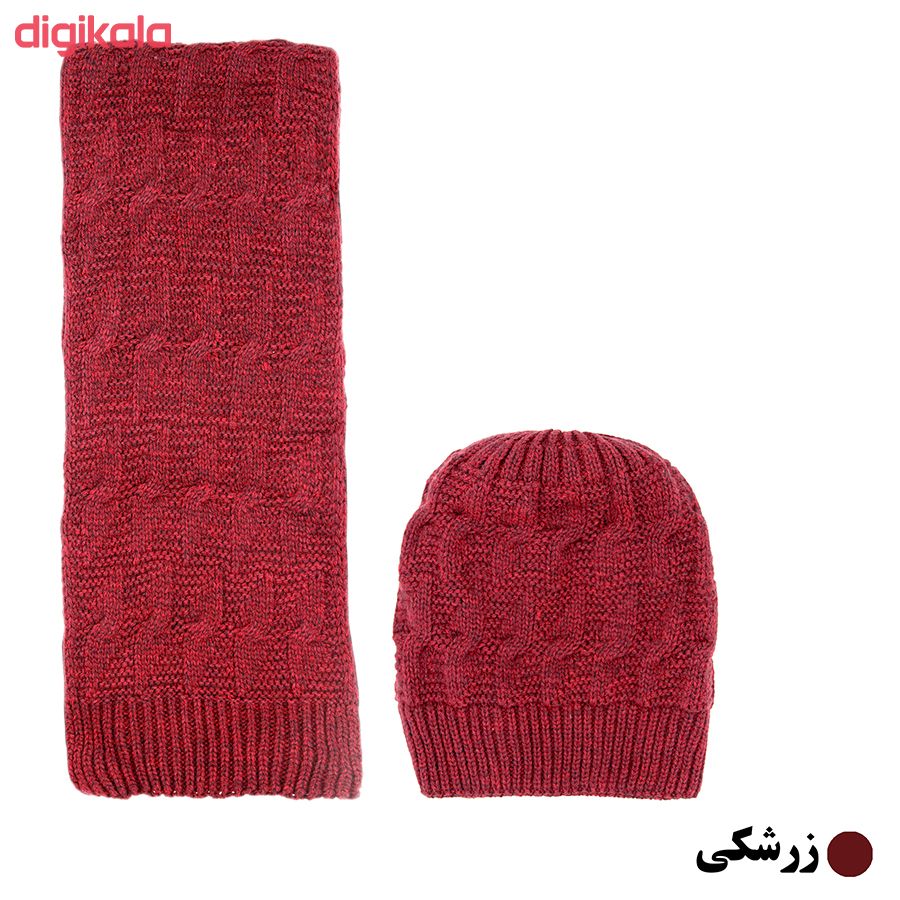 ست کلاه و شال گردن بافتنی کد Z1-0118 main 1 3