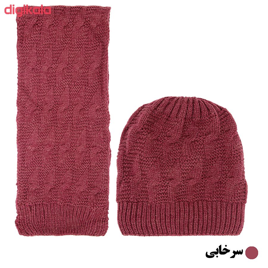 ست کلاه و شال گردن بافتنی کد Z1-0118 main 1 4