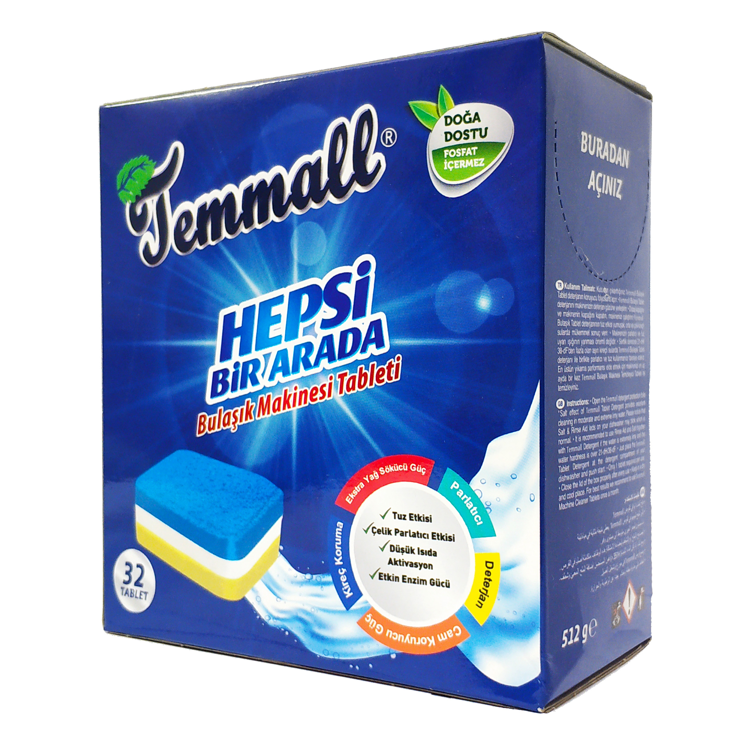 قرص ماشین ظرفشویی تمال مدل Hepsi بسته 32 عددی