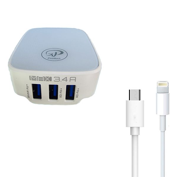 شارژر دیواری ایکس پی-پروداکت مدل XP-AC250 به همراه کابل تبدیل لایتنینگ شارژر دیواری ایکس پی-پروداکت مدل XP-AC250 به همراه کابل تبدیل لایتنینگ