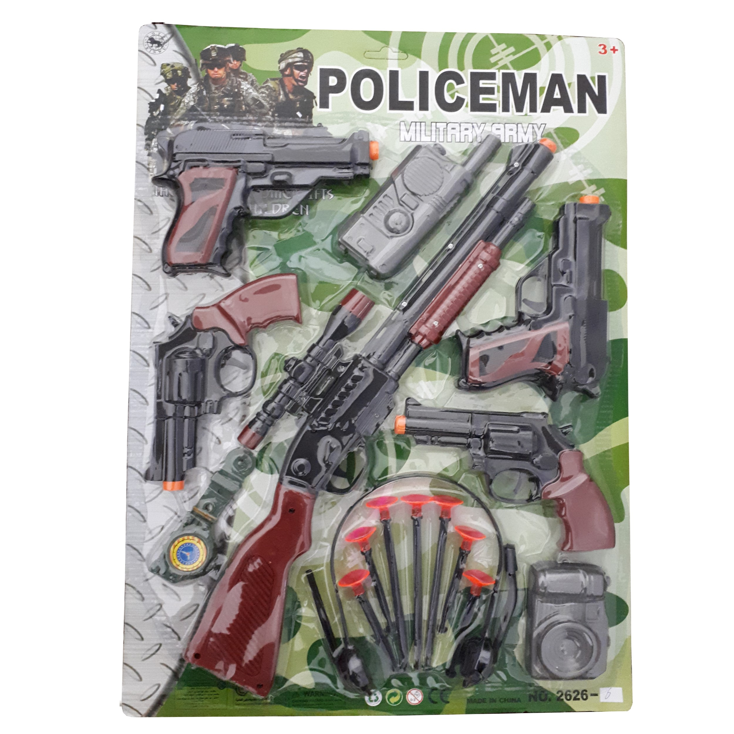 تفنگ بازی مدل POLICEMAN مجموعه ۱۶ عددی