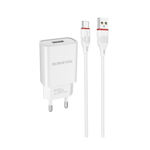 شارژ دیواری بروفون مدل BA20 به همراه کابل تبدیل microUSB