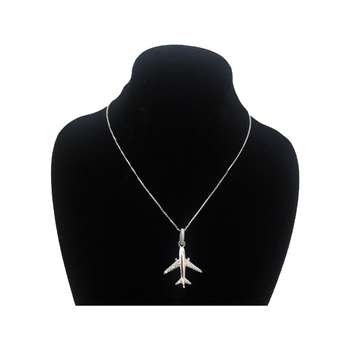 گردنبند نقره زنانه طرح هواپیما کد 065