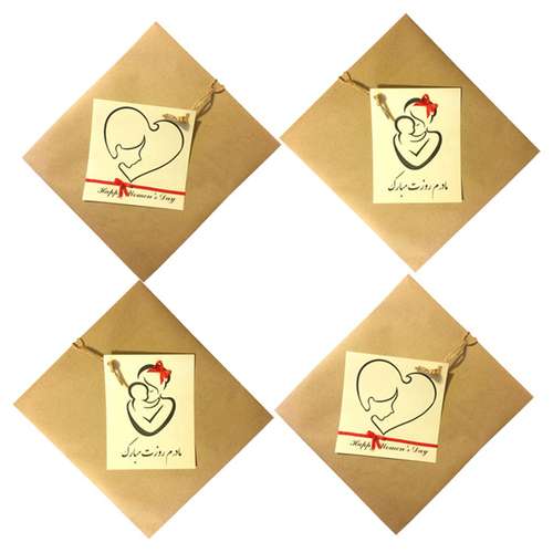 پاکت هدیه طرح روز مادر کد A111 مجموعه 4 عددی