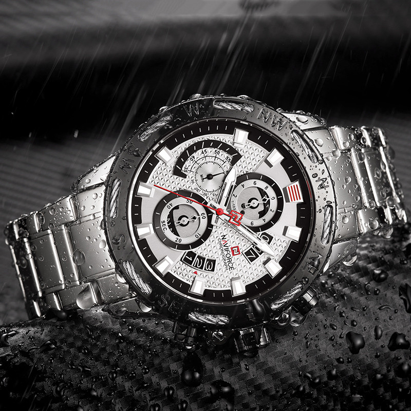 ساعت مچی عقربه ای مردانه نیوی فورس مدل NF9165M- S-W ساعت مچی عقربه ای مردانه نیوی فورس مدل NF9165M- S-W