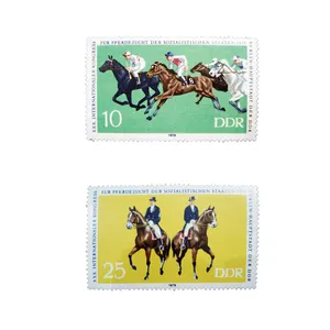 تمبر یادگاری طرح ورزشی مدل اسب سواری کد HS-45 مجموعه 2 عددی