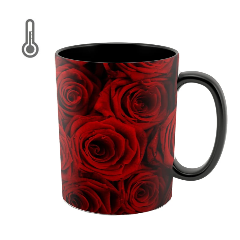 ماگ حرارتی طرح گل رز قرمز