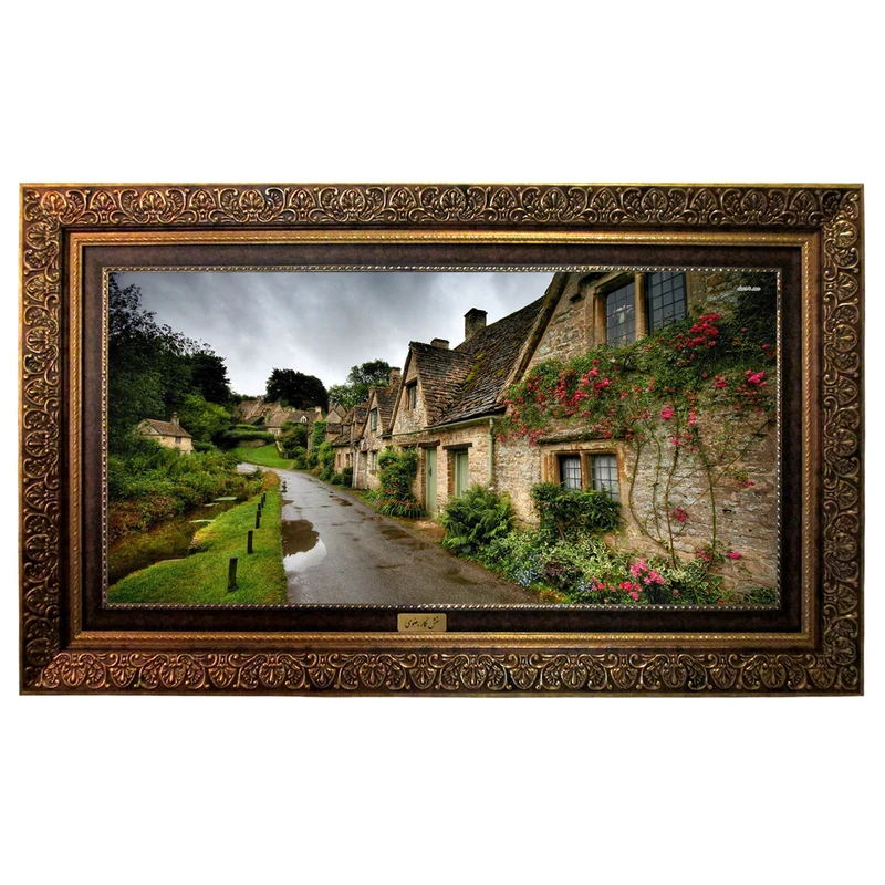 تابلو فرش ماشینی نقش نگار رضوی طرح پس از باران کد 559CB