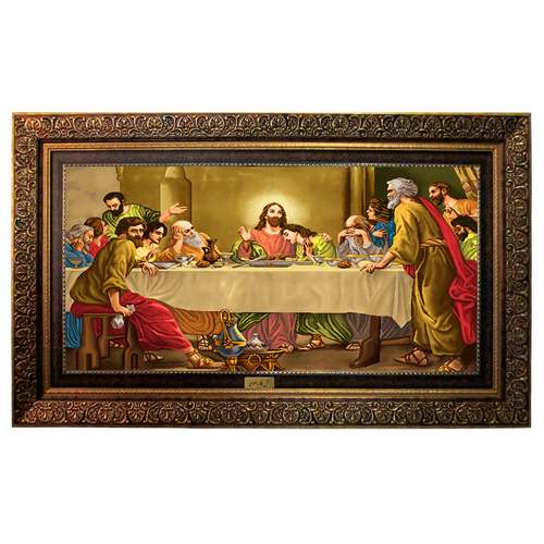 تابلو فرش ماشینی نقش نگار رضوی طرح شام آخر کد 635CB