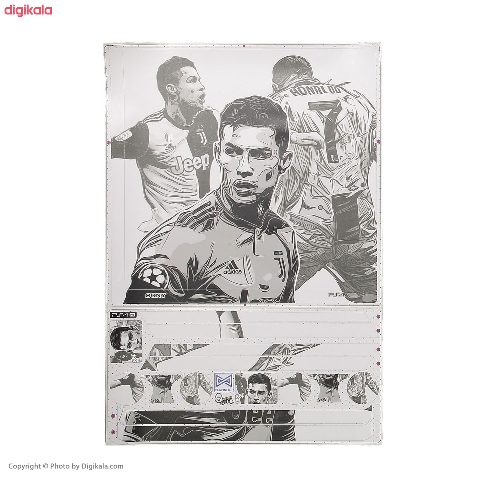 برچسب پلی استیشن 4 پرو پلی اینفینی مدل Cristiano Ronaldo به همراه برچسب دسته