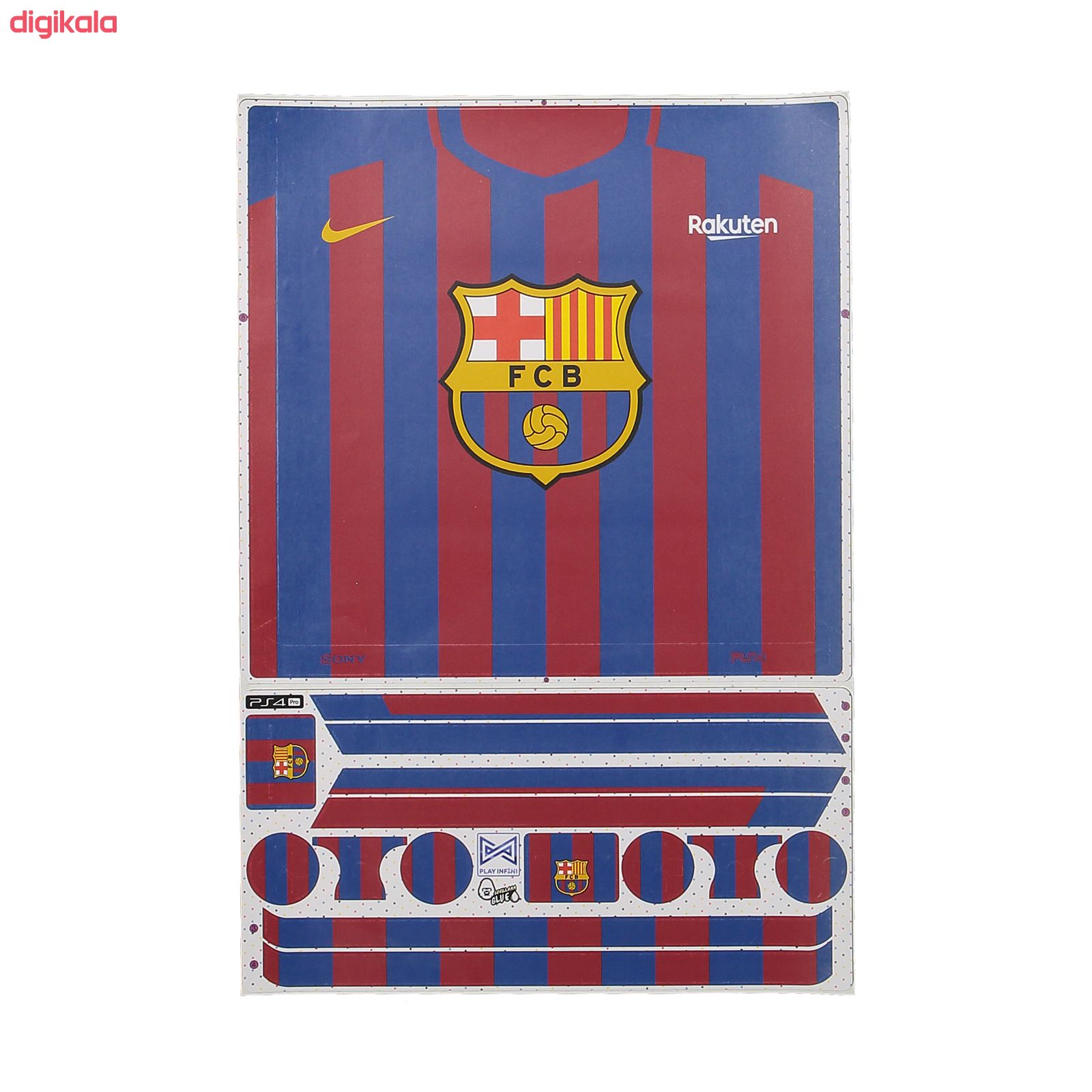 برچسب پلی استیشن 4 پرو پلی اینفینی مدل FC Barcelona به همراه برچسب دسته