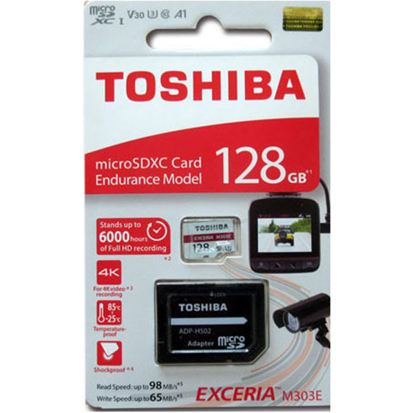 کارت حافظه microSDXC توشیبا مدل Exceria M303e کلاس 10 استاندارد UHS-I U3 سرعت 98MBps ظرفیت 128 گیگابایت