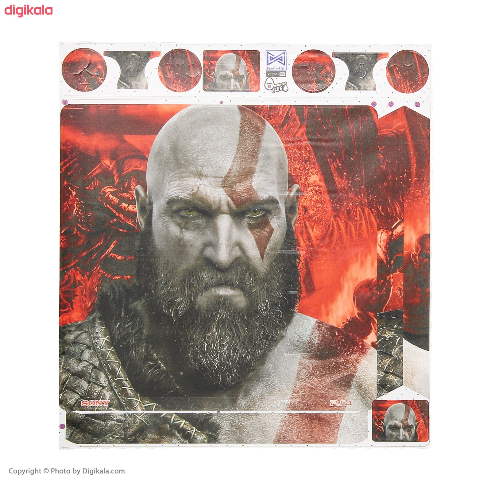 برچسب پلی استیشن 4 اسلیم پلی اینفینی مدل God of War 05 به همراه برچسب دسته main 1 1